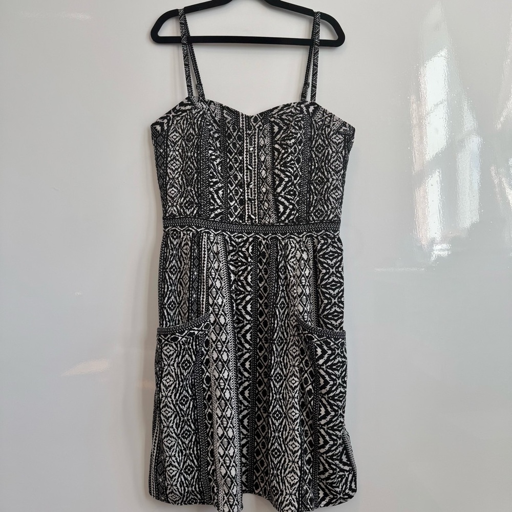 American Eagle Boho Aztec Faux Button Cami Dress w/ Pockets Size 4